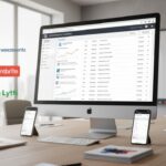 Scène professionnelle 2025 montrant écran d'inscription en ligne avec logos Google Forms Eventbrite Weezevents et autres outils reconnus pour événements.